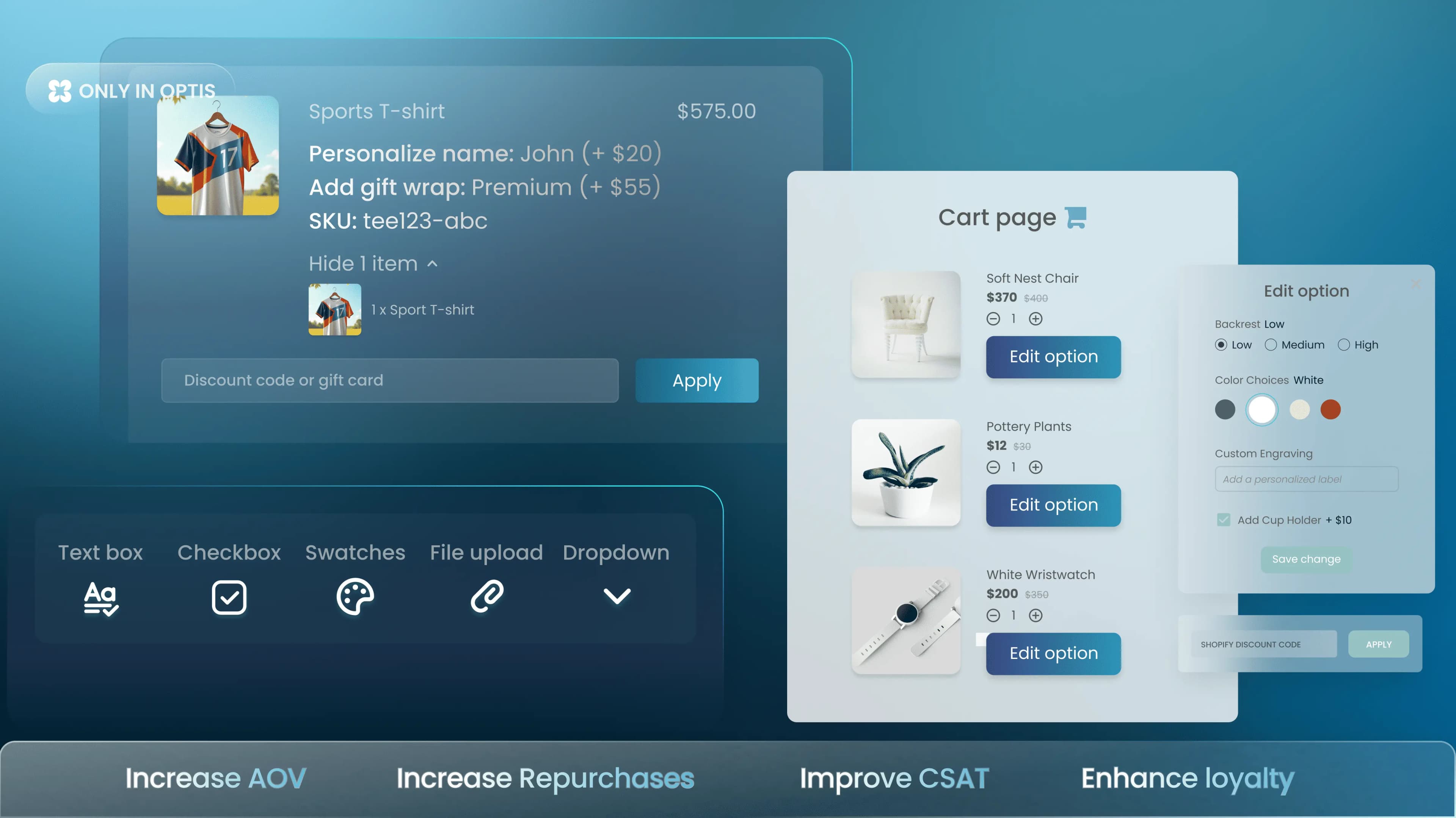 OPTIS product page in action
